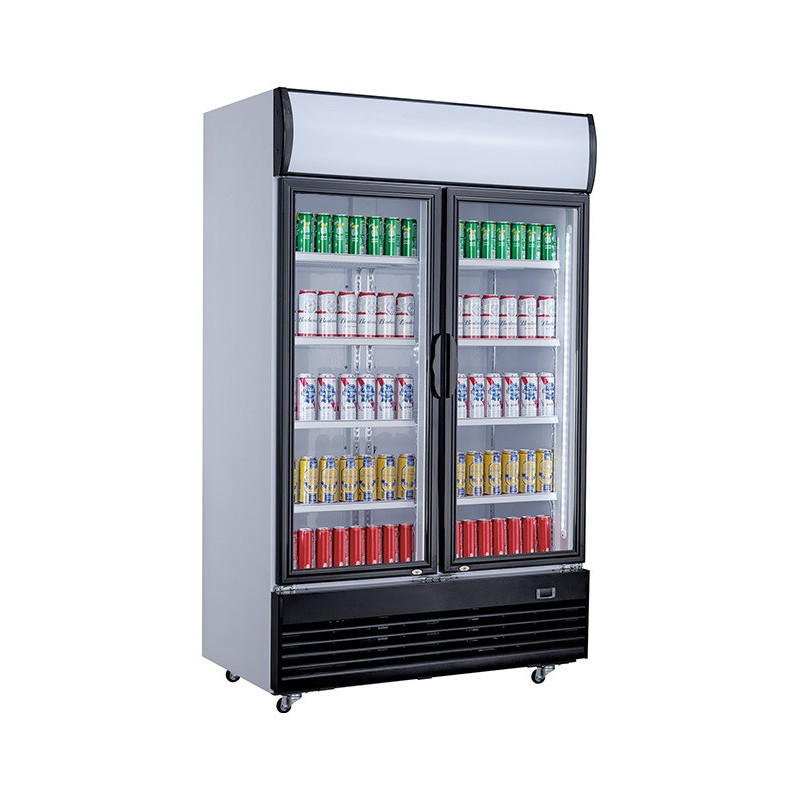 COMBISTEEL - Réfrigérateur 2 portes en verre 1000l