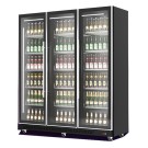 COMBISTEEL - Réfrigérateur 3 portes en verre noir