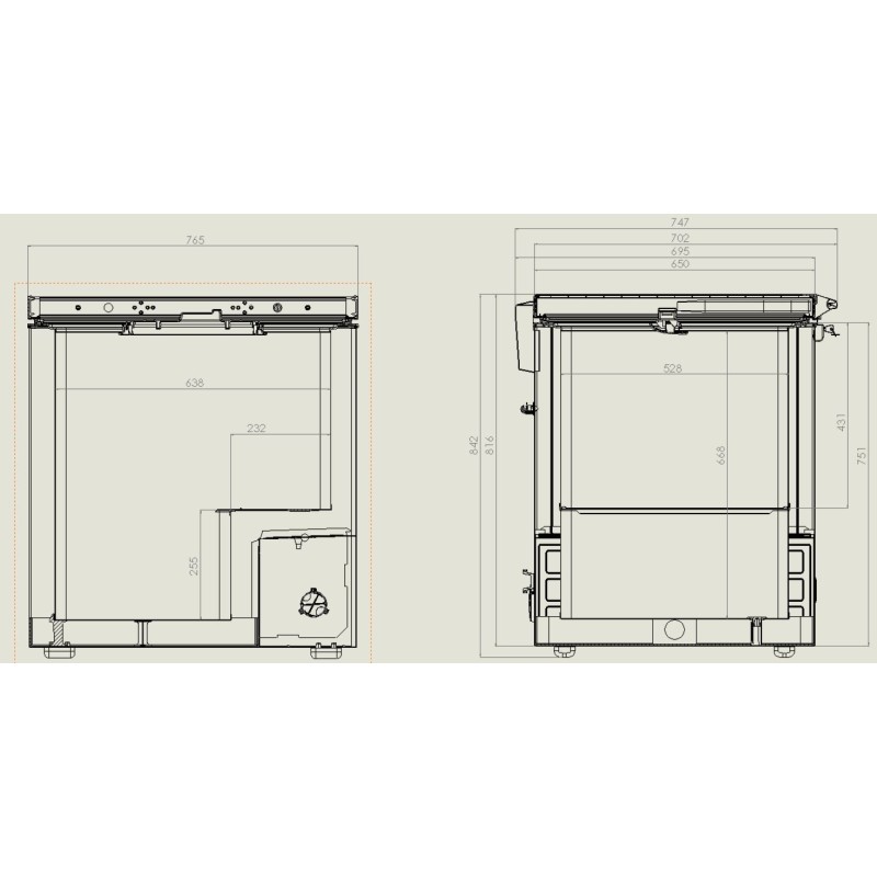 COMBISTEEL - Congélateur bahut couvercle en inox 202 l