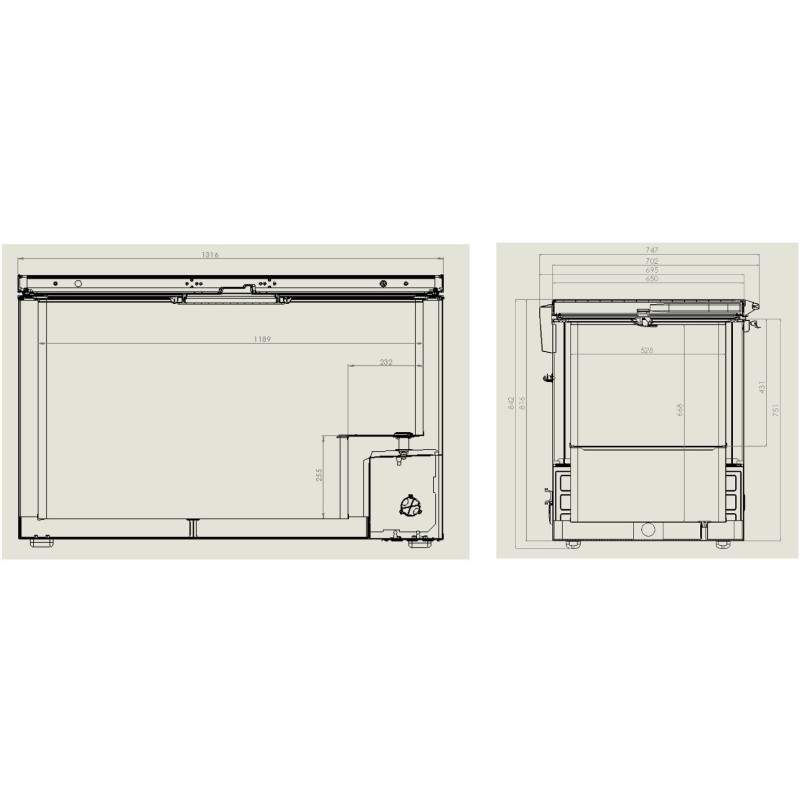 COMBISTEEL - Congélateur bahut couvercle en inox 407 l