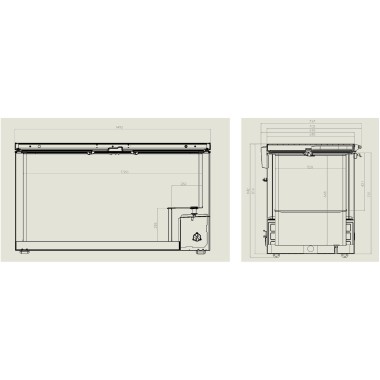 COMBISTEEL - Congélateur bahut couvercle en inox 469 l