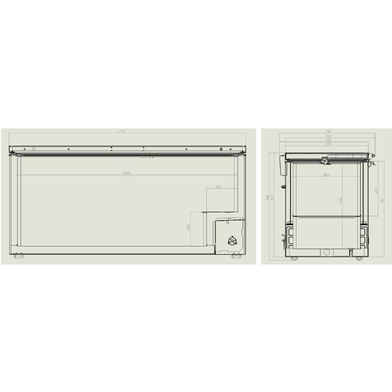 COMBISTEEL - Congélateur bahut couvercle en inox 572 l