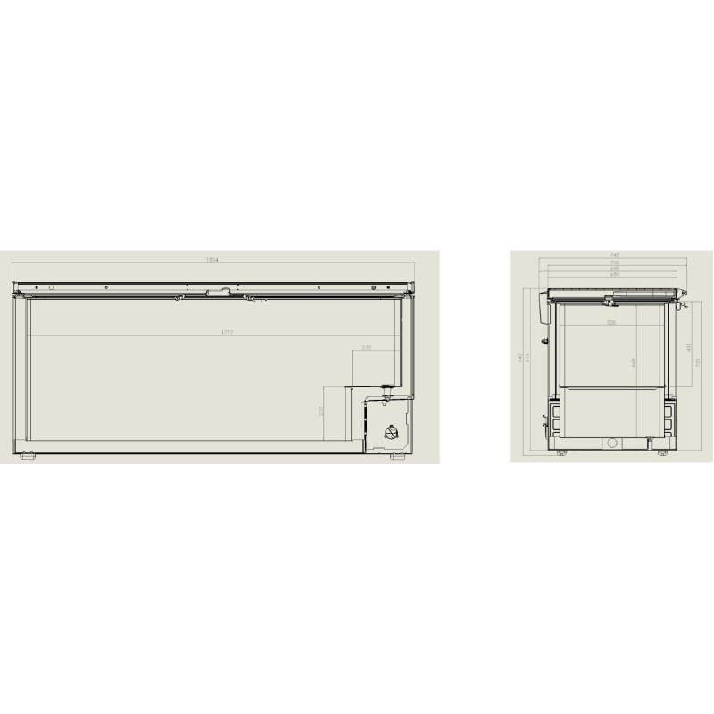 COMBISTEEL - Congélateur bahut couvercle en inox 635 l