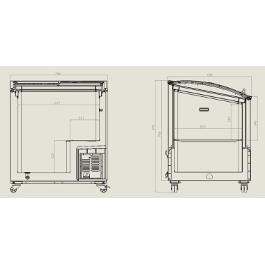 COMBISTEEL - Congélateur bahut couvercle en verre 198 l
