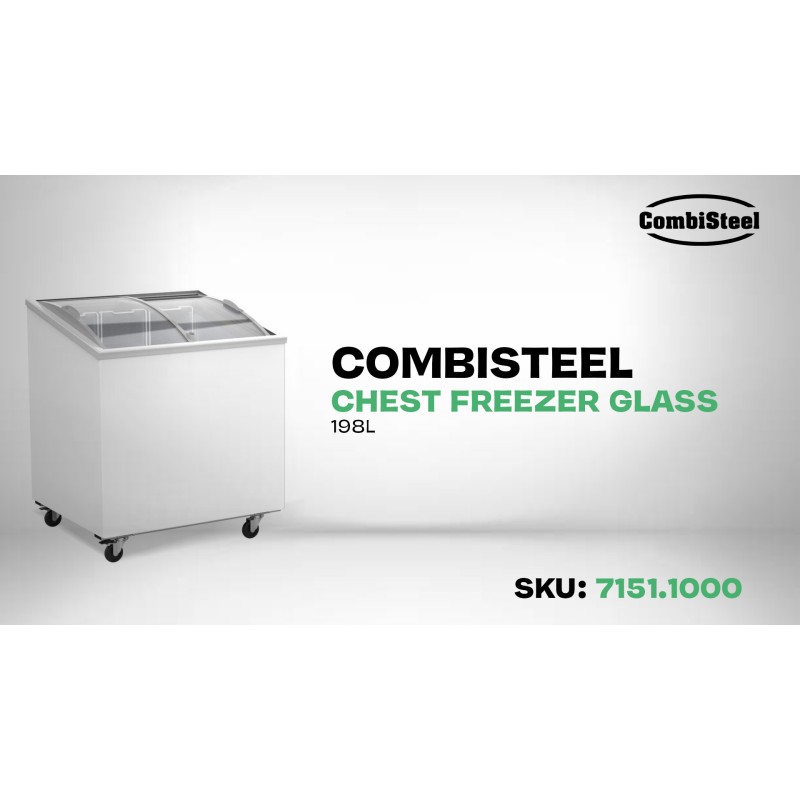 COMBISTEEL - Congélateur bahut couvercle en verre 198 l