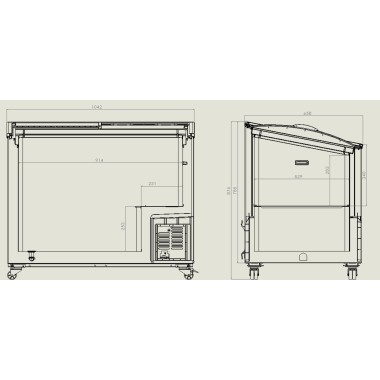 COMBISTEEL - Congélateur bahut couvercle en verre 297 l