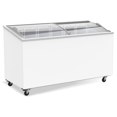 COMBISTEEL - Congélateur bahut couvercle en verre 461 l