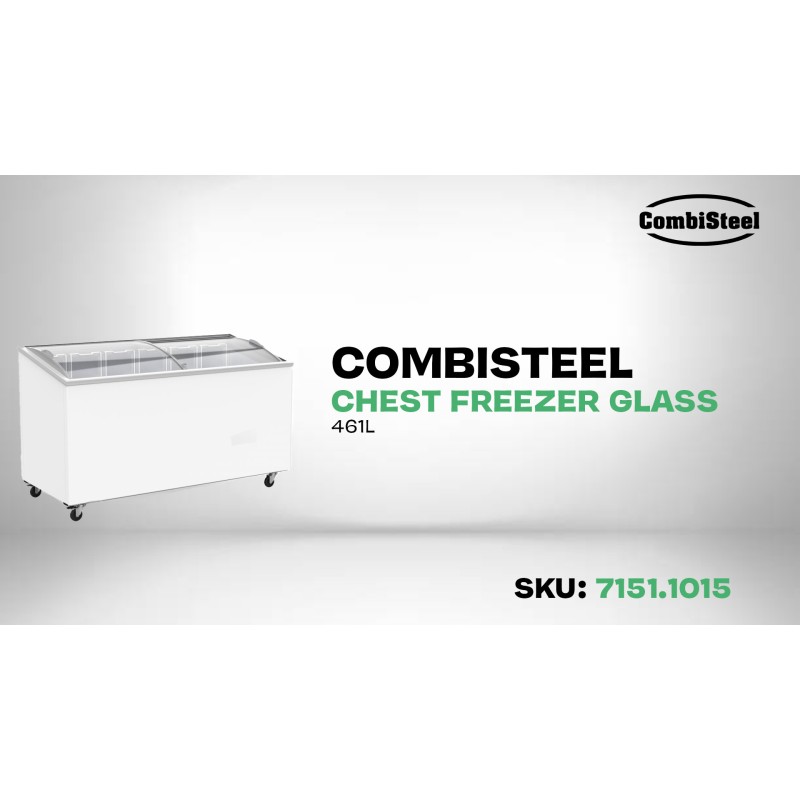COMBISTEEL - Congélateur bahut couvercle en verre 461 l
