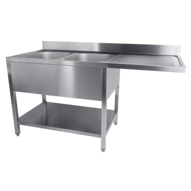 COMBISTEEL - 700 bloc-évier étagère lave-vaisselle démontable 2 à gauche 1600