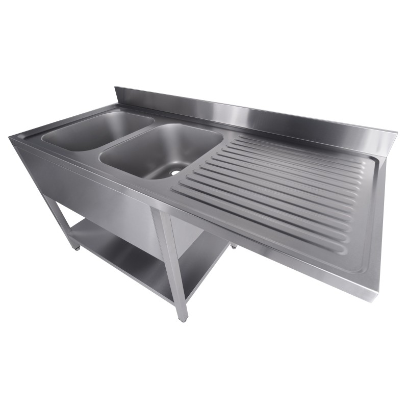 COMBISTEEL - 700 bloc-évier étagère lave-vaisselle démontable 2 à gauche 1600