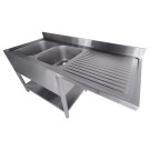 COMBISTEEL - 700 bloc-évier étagère lave-vaisselle démontable 2 à gauche 1600