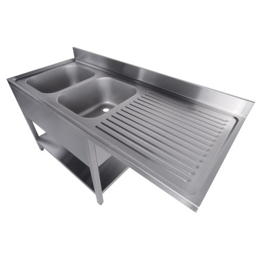 COMBISTEEL - 700 bloc-évier étagère lave-vaisselle démontable 2 à gauche 1600