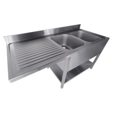 COMBISTEEL - 700 bloc-évier étagère lave-vaisselle démontable 2 à droite 1600