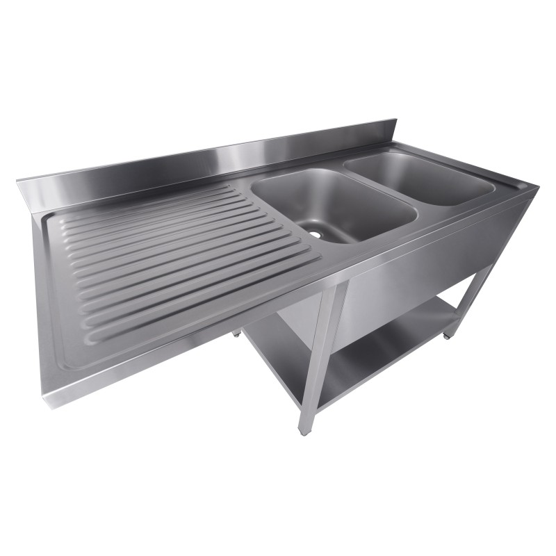 COMBISTEEL - 700 bloc-évier étagère lave-vaisselle démontable 2 à droite 1600