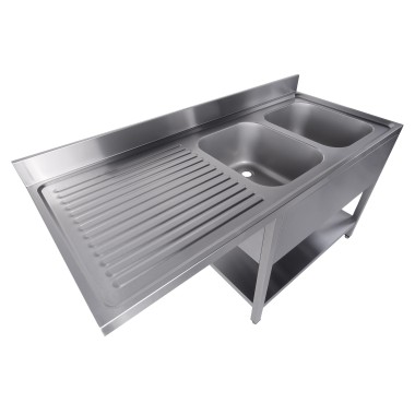 COMBISTEEL - 700 bloc-évier étagère lave-vaisselle démontable 2 à droite 1600