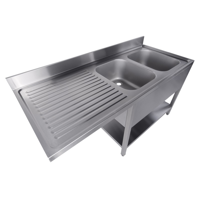 COMBISTEEL - 700 bloc-évier étagère lave-vaisselle démontable 2 à droite 1600