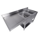 COMBISTEEL - 700 bloc-évier étagère lave-vaisselle démontable 2 à droite 1600