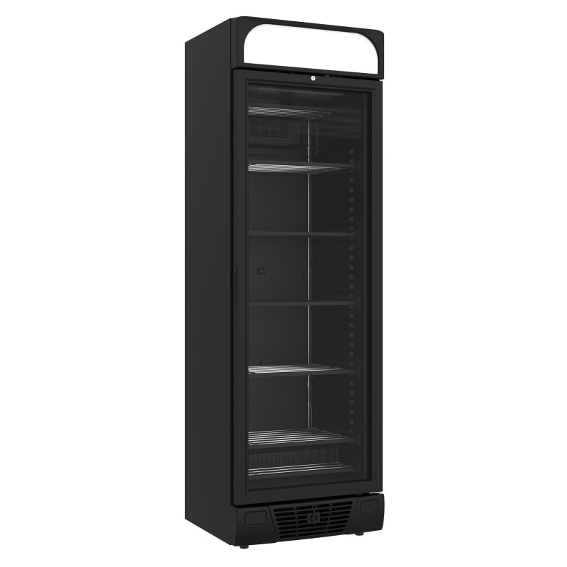 COMBISTEEL - Congélateur 1 porte en verre noir 382l