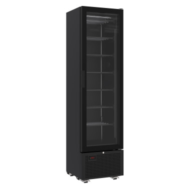 COMBISTEEL - Congélateur 1 porte en verre noir 221l