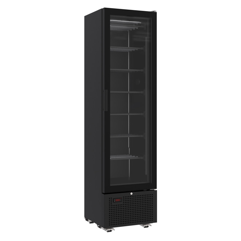 COMBISTEEL - Congélateur 1 porte en verre noir 221l