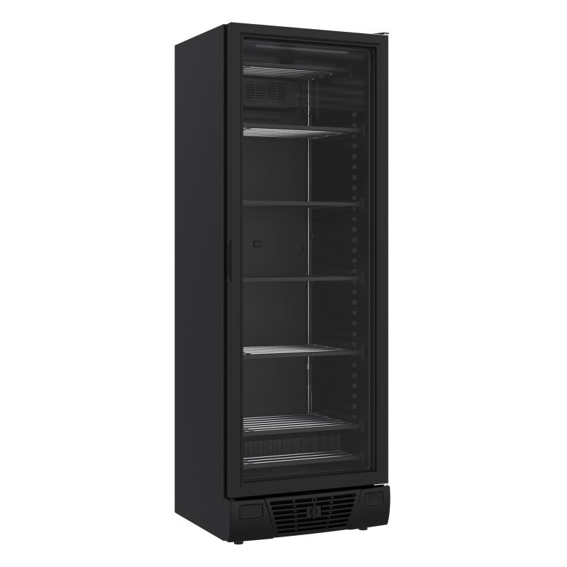 COMBISTEEL - Congélateur 1 porte en verre noir 382l