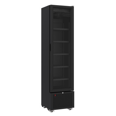 COMBISTEEL - Réfrigérateur 1 porte en verre noir 221l