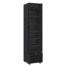 COMBISTEEL - Réfrigérateur 1 porte en verre noir 221l