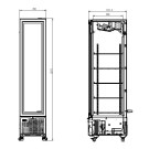COMBISTEEL - Réfrigérateur 1 porte en verre noir 348l