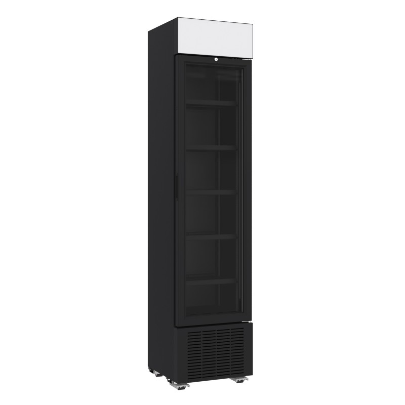 COMBISTEEL - Réfrigérateur 1 porte en verre noir 232l