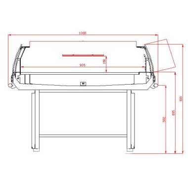 COMBISTEEL - Îlot de refroidissement avec couvercle en verre 1.3