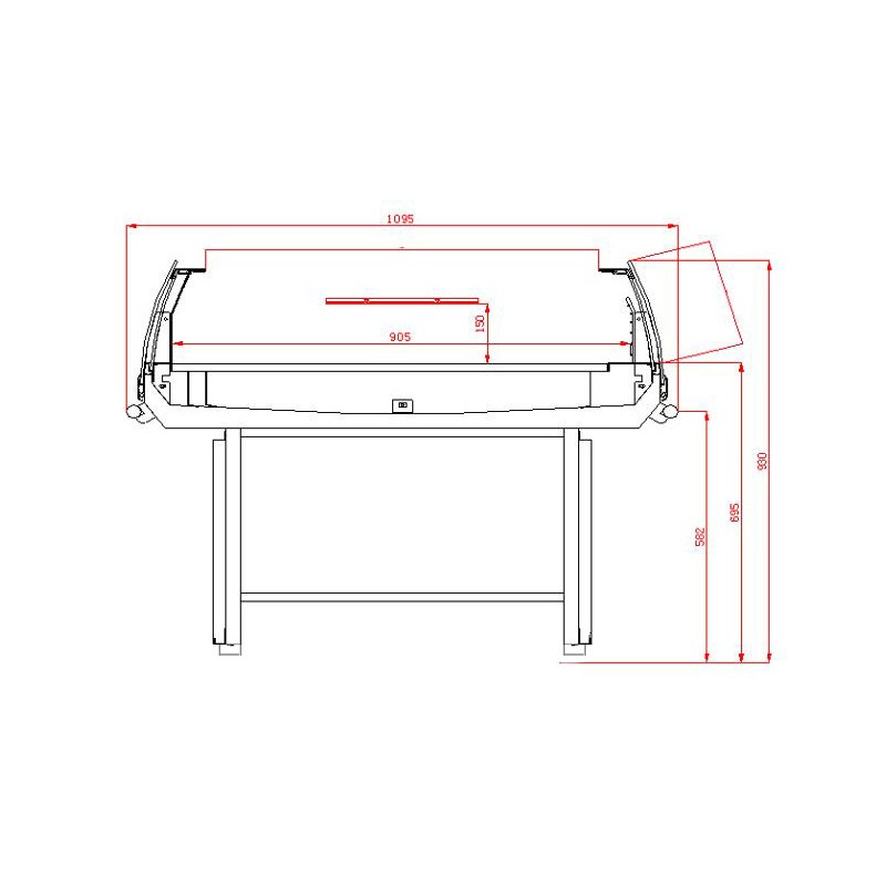 COMBISTEEL - Îlot de refroidissement avec couvercle en verre 1.3