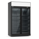 COMBISTEEL - Réfrigérateur 2 portes en verre noir/anthracite