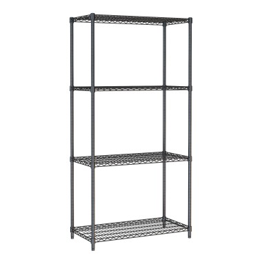 COMBISTEEL - Étagères 4 niveaux 900 noir démontable