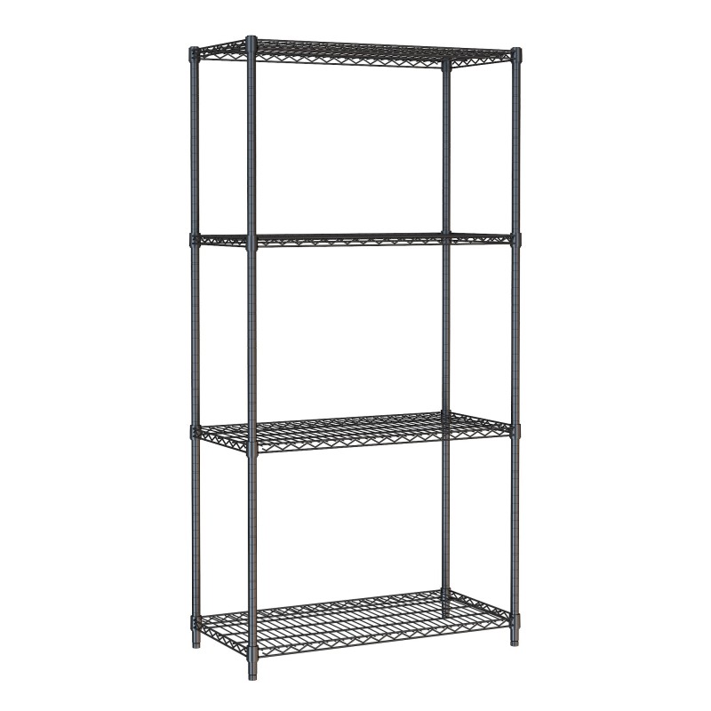 COMBISTEEL - Étagères 4 niveaux 900 noir démontable