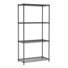 COMBISTEEL - Étagères 4 niveaux 900 noir démontable
