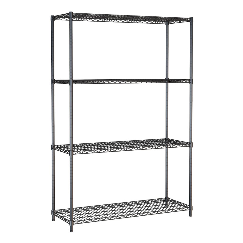COMBISTEEL - Étagères 4 niveaux 1200 noir démontable