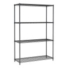 COMBISTEEL - Étagères 4 niveaux 1200 noir démontable