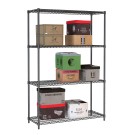 COMBISTEEL - Étagères 4 niveaux 1200 noir démontable