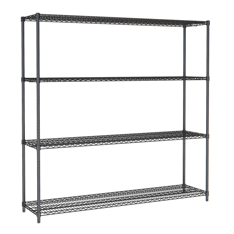 COMBISTEEL - Étagères 4 niveaux 1800 noir démontable