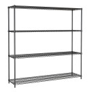 COMBISTEEL - Étagères 4 niveaux 1800 noir démontable