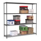 COMBISTEEL - Étagères 4 niveaux 1800 noir démontable