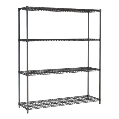 COMBISTEEL - Étagères 4 niveaux 1500 noir démontable
