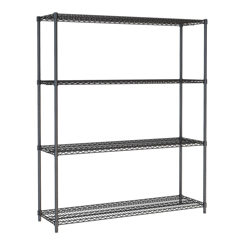 COMBISTEEL - Étagères 4 niveaux 1500 noir démontable