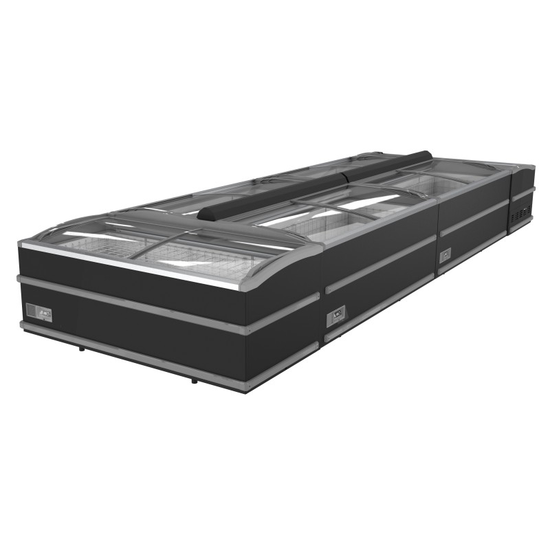COMBISTEEL - Congélateur bahut pour supermarché noir 2508 mm