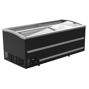 COMBISTEEL - Congélateur bahut pour supermarché noir 2124 mm