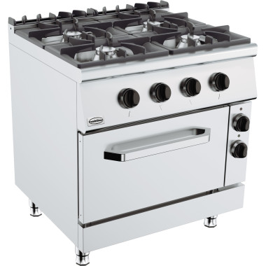 COMBISTEEL -  Cuisinière a gaz 4 bruleurs avec four électrique