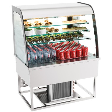 COMBISTEEL - Drop-in vitrine réfrigérée 140l ouvert
