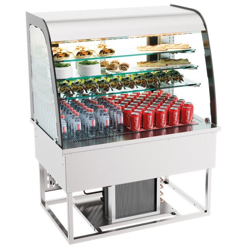 COMBISTEEL - Drop-in vitrine réfrigérée 140l ouvert