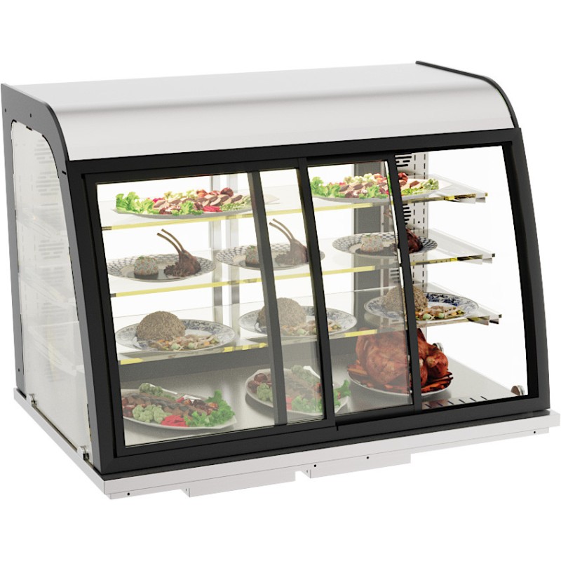 COMBISTEEL - Drop-in vitrine chauffante 140l portes coulissantes