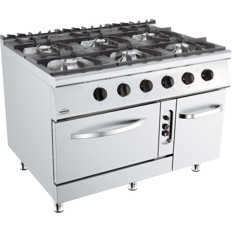 COMBISTEEL - Cuisinière à gaz 6 bruleurs avec four à gaz
